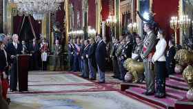 El ministro de Defensa en funciones, Pedro Morenés, durante su discurso con motivo de la Pascua Militar