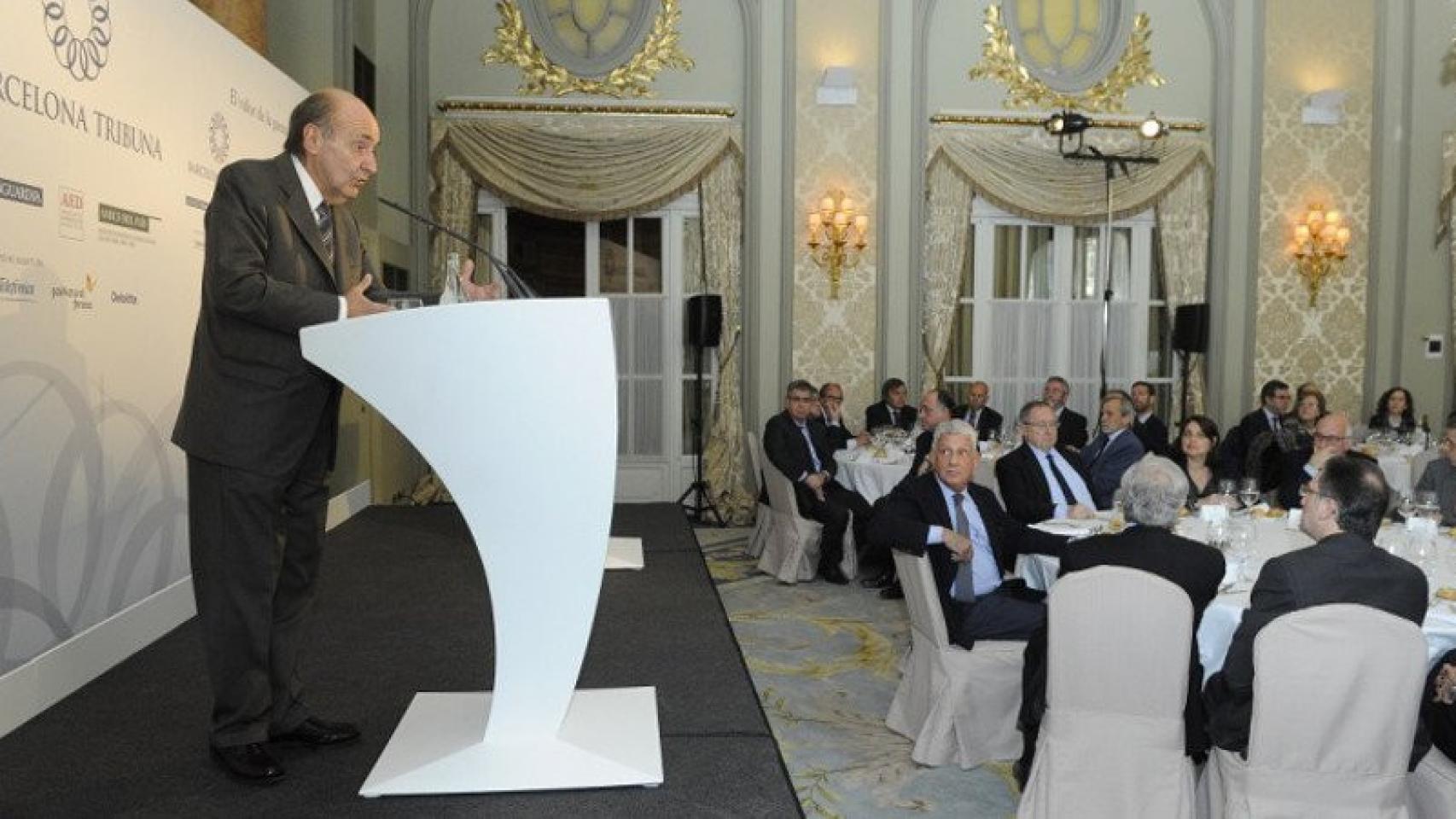El ex número dos de CDC Miquel Roca, en un acto de Barcelona Tribuna en marzo.
