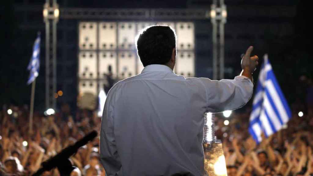 Alexis Tsipras en un mitin durante la campaña del referéndum sobre los ajustes propuestos por la UE.