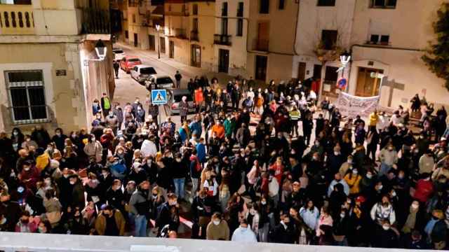 Imagen de una protesta en Masquefa contra la violación de Igualada / EP