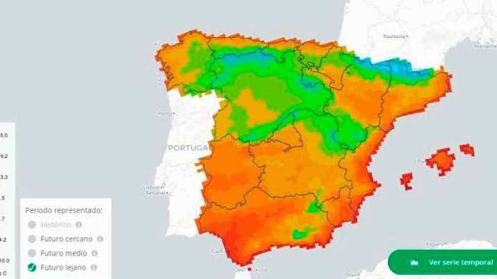 Mapa de temperatura mínima a largo plazo / ADAPTECCA