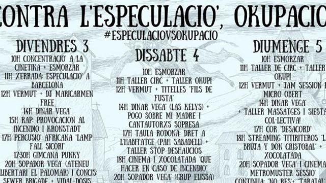 Cartel con el programa de las jornadas okupas / TWITTER
