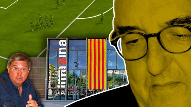 Gerard Romy, uno de los socios de Mediapro menos conocido, comparte recreación con el mediático Jaume Roures, a la derecha.