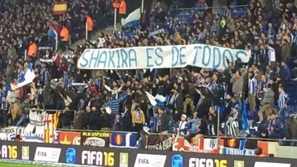 'Shakira es de todos' fue el mensaje mostrado por La Curva.