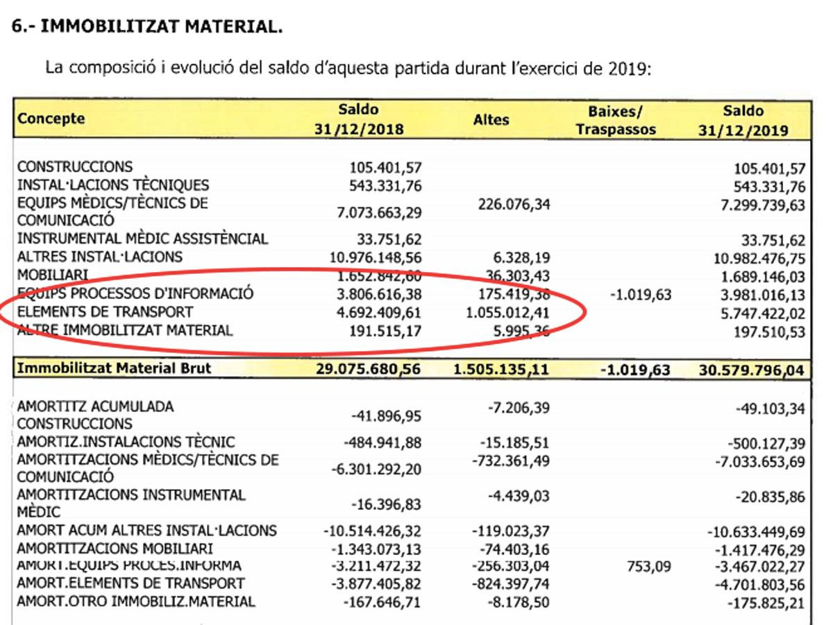 Los 'elementos de transporte' que engrosaron el inmovilizado del SEM: un millón extra en 2019 por la compra de la flota de Domingo / CG