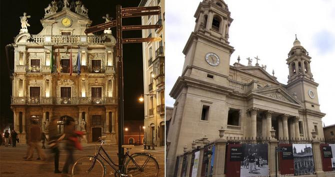 El ayuntamiento y la catedral de Santa María. Dos de los edificios más emblemáticos de la ciudad / TURISMO DE NAVARRA