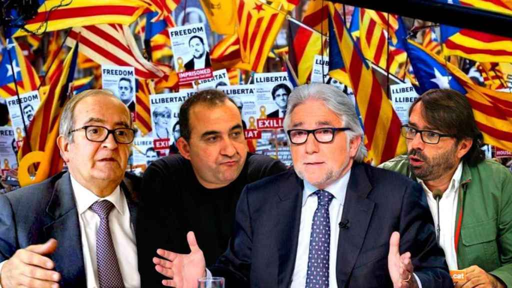 Los presidentes de Foment, Pimec, CCOO y UGT de Cataluña: Josep González, Javier Pacheco, Josep Sánchez Llibre y Camil Ros, las organizaciones que también esperan la sentencia / CG