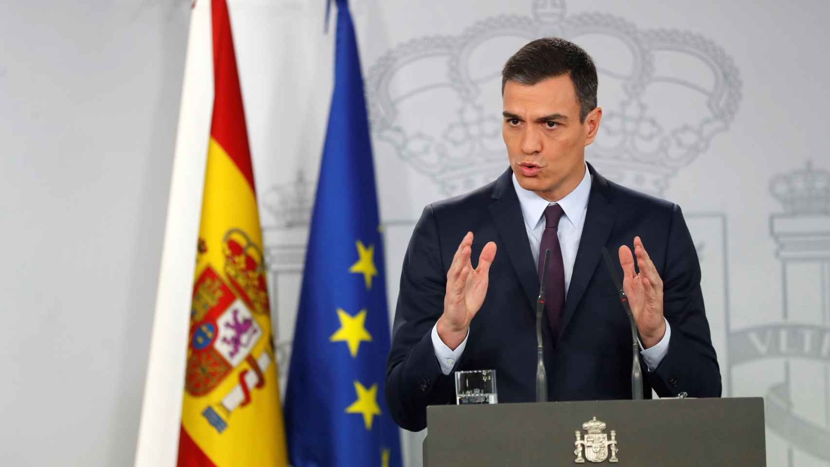 Pedro Sánchez, anunciando la convocatoria de elecciones para votar en las generales / EFE