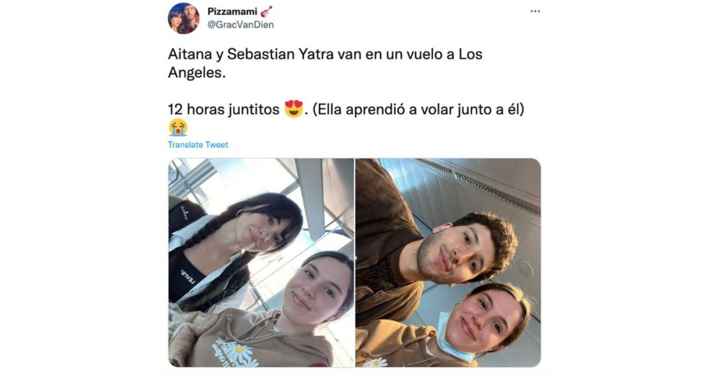 Usuaria en las redes sociales junto a Aitana y Sebastián Yatra / TWITTER