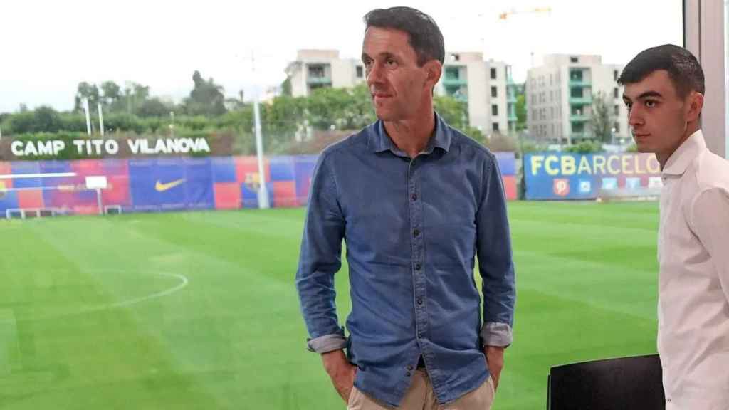 Ramon Planes, en la presentación de Pedri / FCB