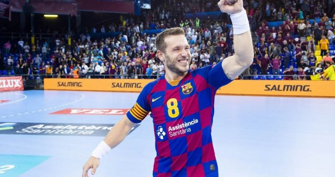 Víctor Tomás, en su última temporada como jugador del Barça de balonmano / FCB