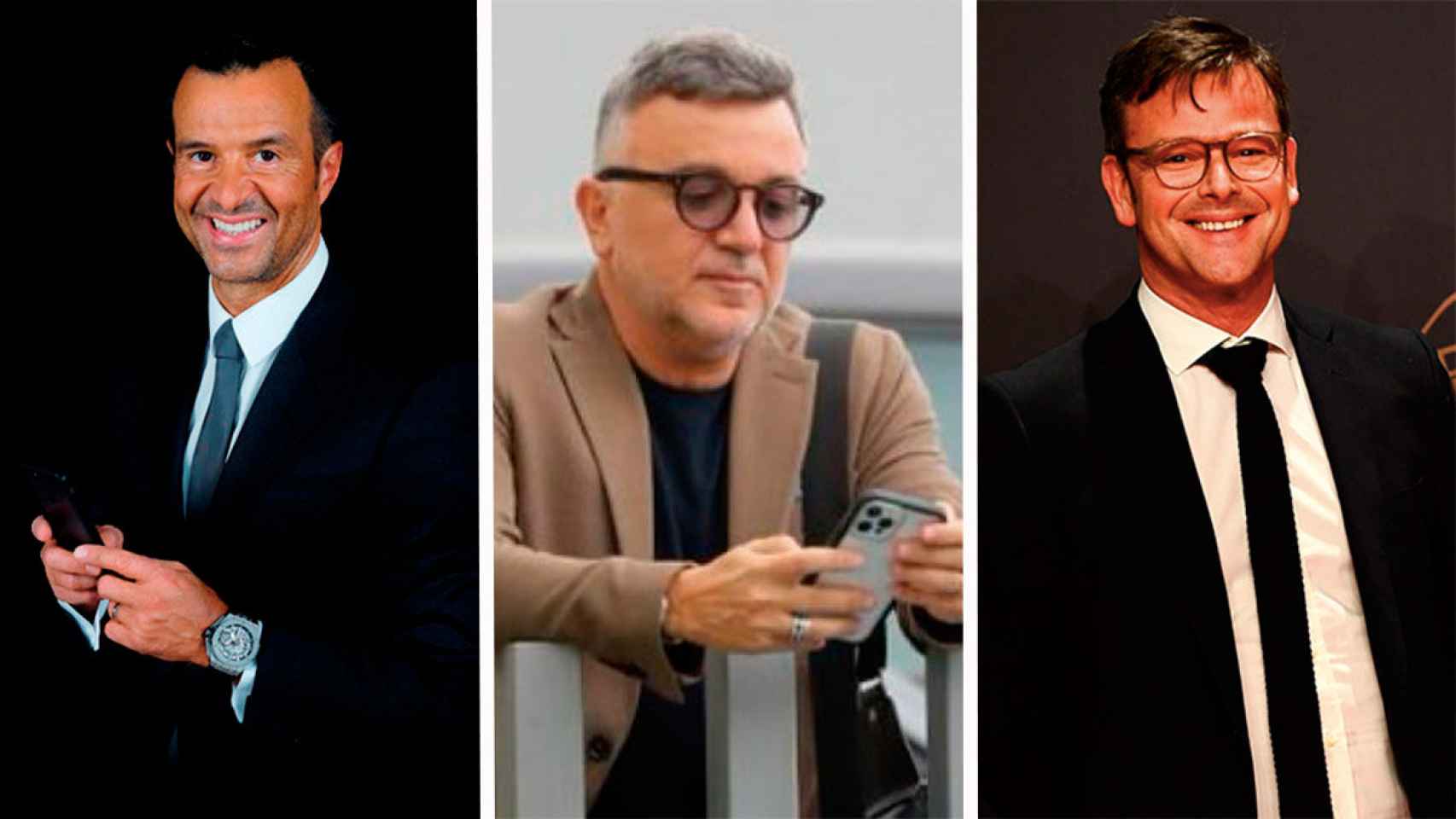 Jorge Mendes, Claudio Curti y Peter Smeets, los agentes con los que debe negociar el Barça / CULEMANÍA