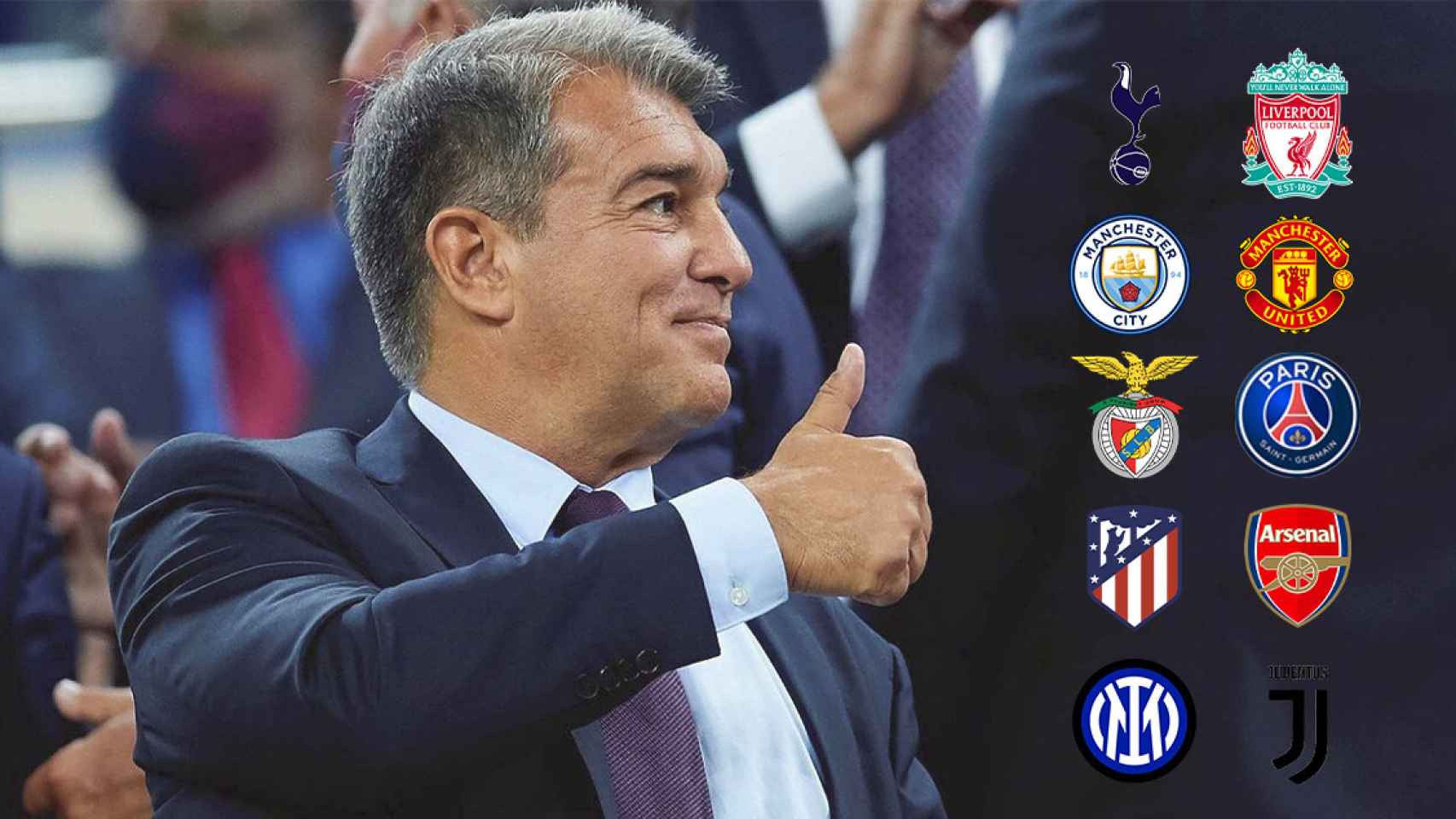 Joan Laporta, junto a los grandes clubes de Europa que han acudido a las ampliaciones de capital tras la pandemia / CULEMANIA