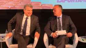 Joan Laporta y Rafa Yuste en la presentación del plan de las secciones / Culemanía