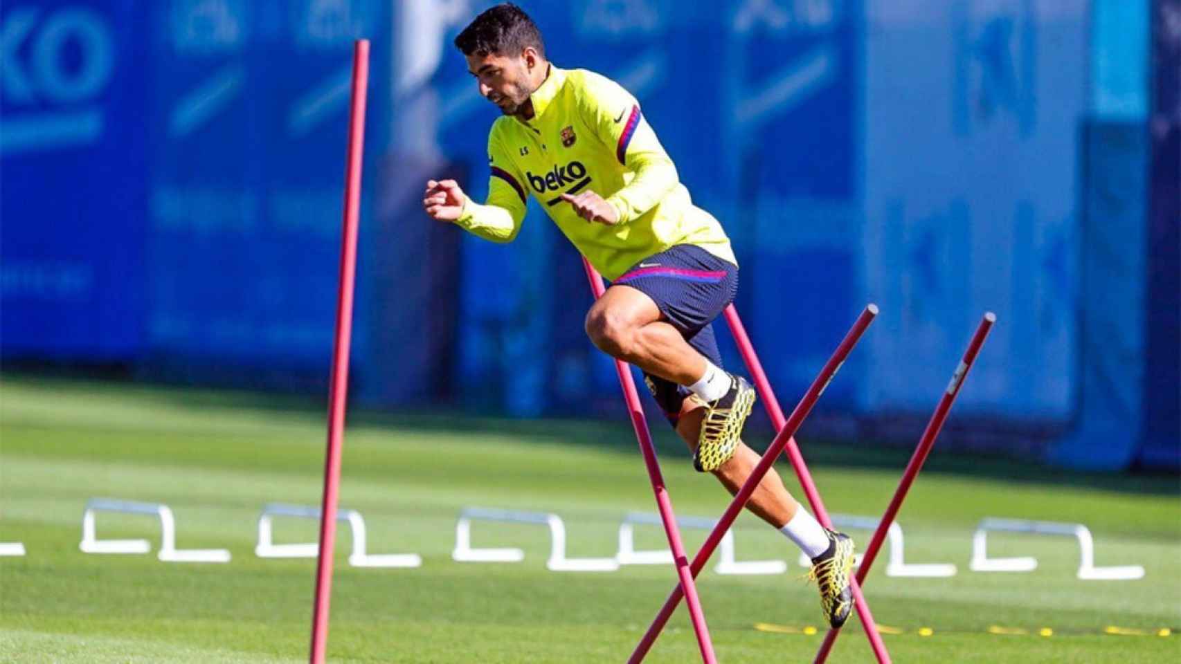 Luis Suárez en un entrenamiento del Barça / FCB