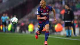 Martin Braithwaite en un partido con el Barça / EFE