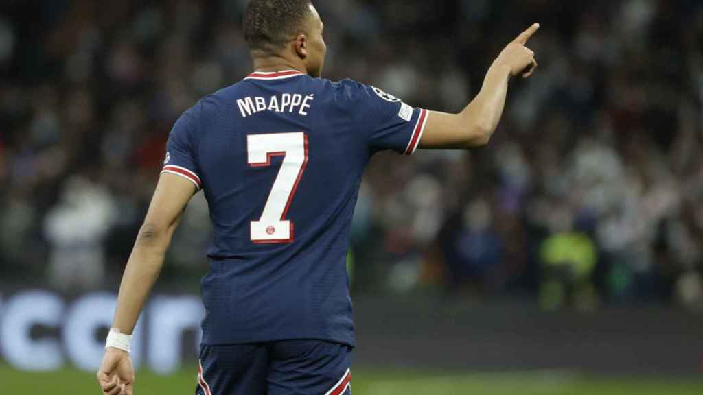 Kylian Mbappé, celebrando un gol marcado contra el Real Madrid / EFE