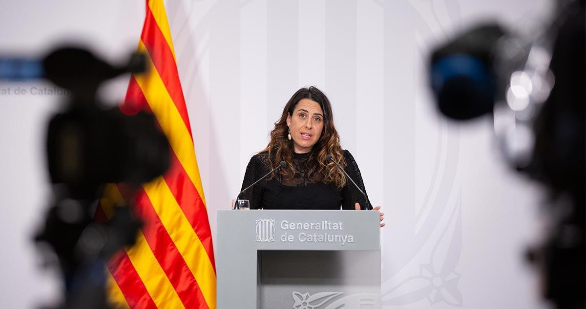 La portavoz del Govern, Patrícia Plaja, en la rueda de prensa tras el Consell Executiu / David Zorrakino (EP)