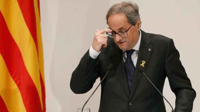 El presidente de la Generalitat de cataluña, Quim Torra, en una comparecencia pública reciente / EFE