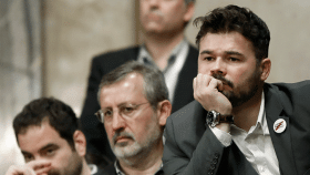 Gabriel Rufián, diputado de ERC en el Congreso, durante la primera sesión del debate de investidura del jueves / EFE