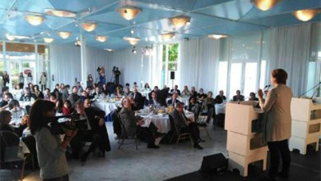 La alcaldable de Barcelona en Comú, Ada Colau, en el acto del foro Primera Plana