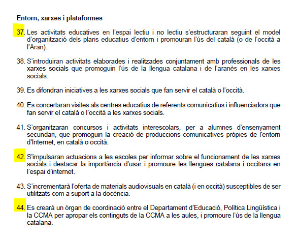 Algunos de las 50 recomendaciones del Consell Lingüístic Assesor del Govern / @AEBCatalunya (TWITTER)