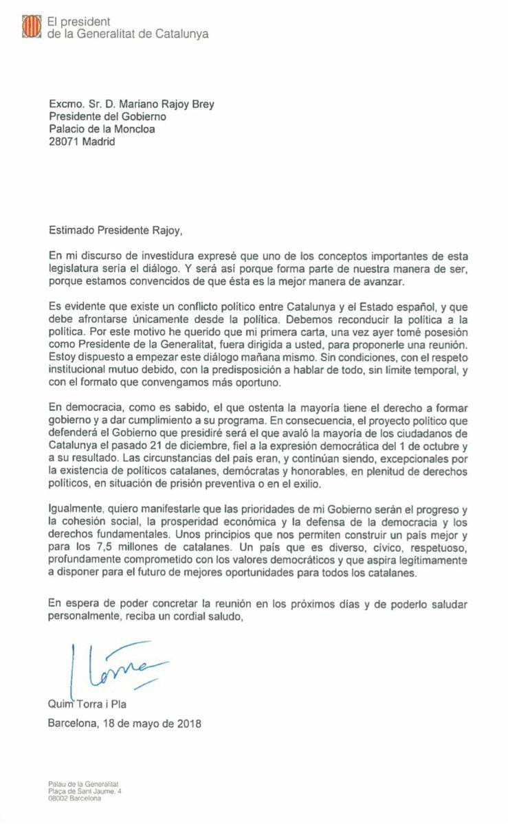 carta rajoy torra