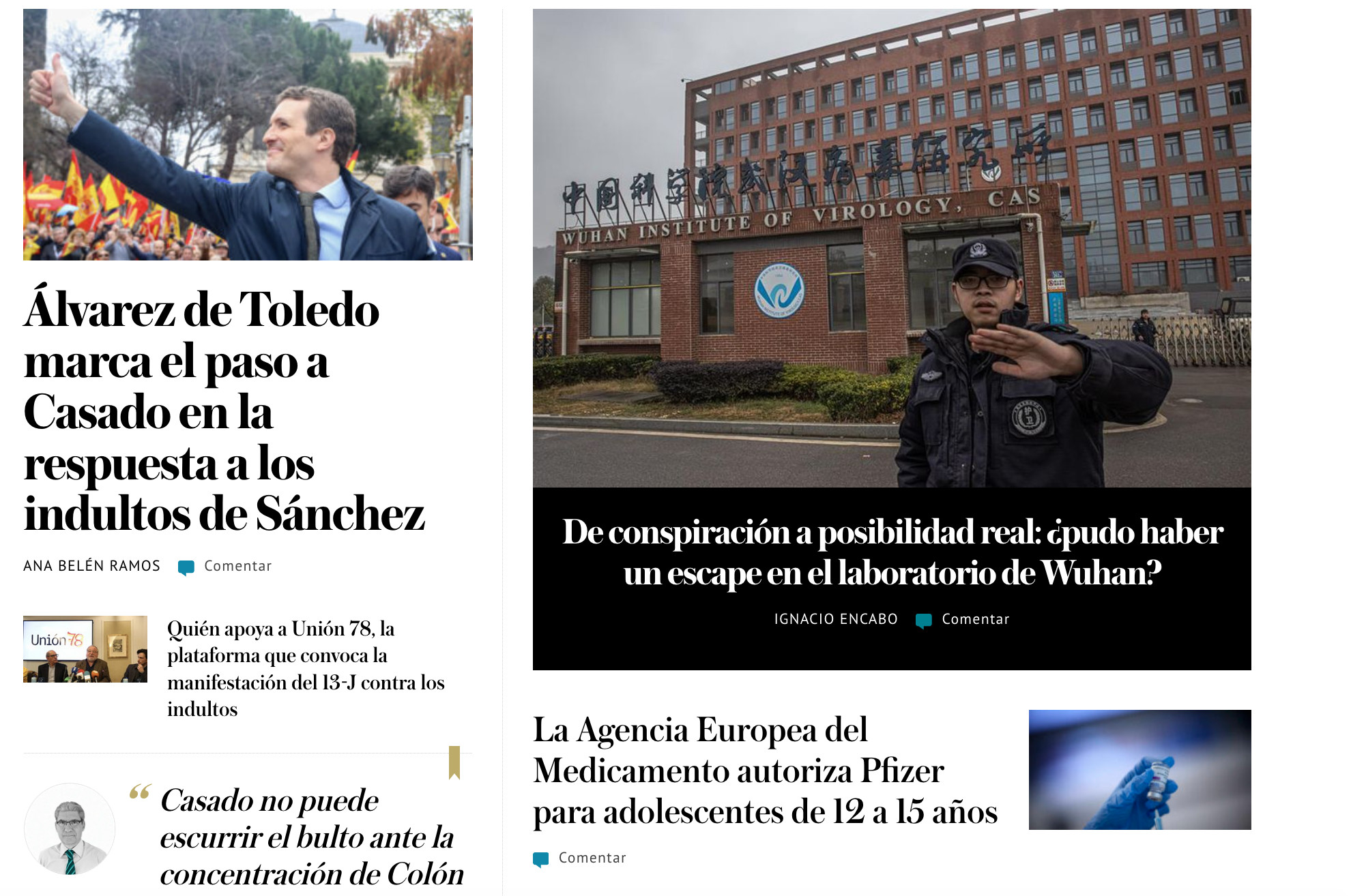 Portada de 'El Independiente' del 29 de mayo de 2021 / EL INDEPENDIETE