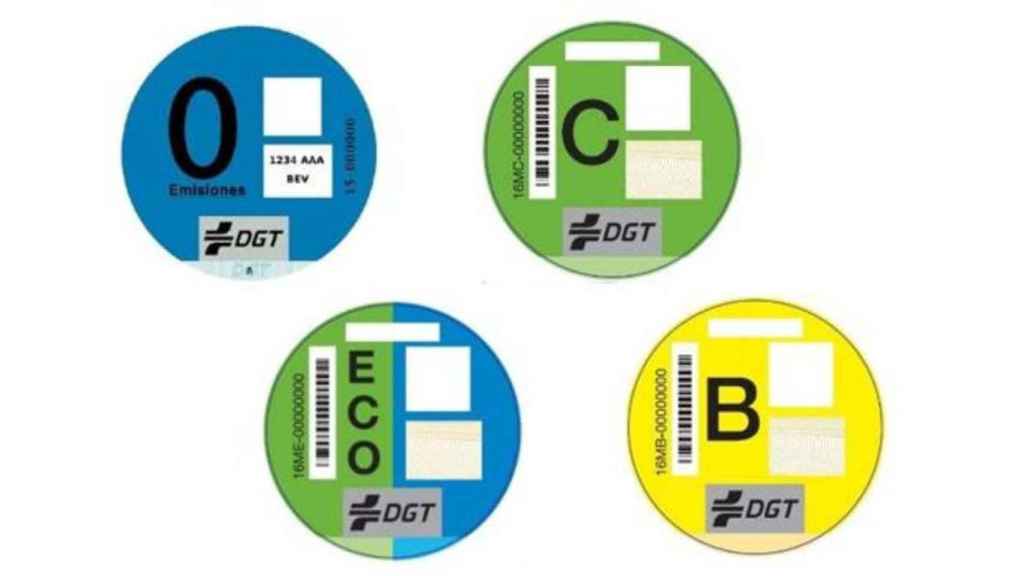 Distintivos medioambientales de la DGT / DGT