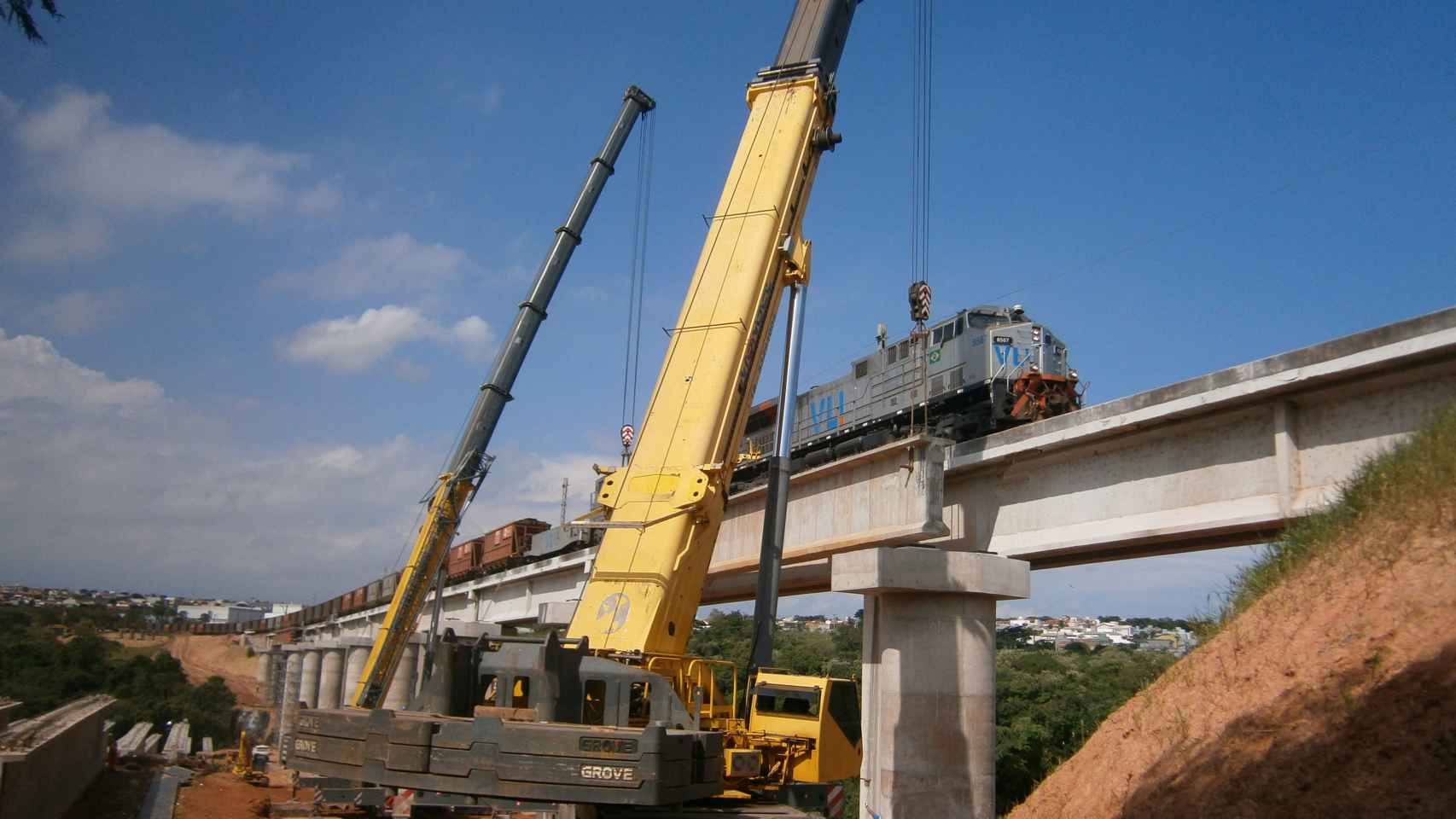 Las obras de la duplicación de la vía Boa Vista-Canguera, realizadas por Comsa / COMSA