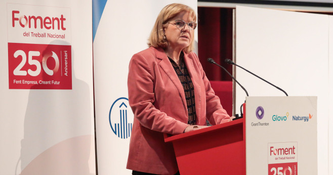 La secretaria general de la Consejería de Salud de la Generalitat, Meritxell Masó, en la jornada 'Salud e innovación, ejes de la reconstrucción social y económica' / FOMENT