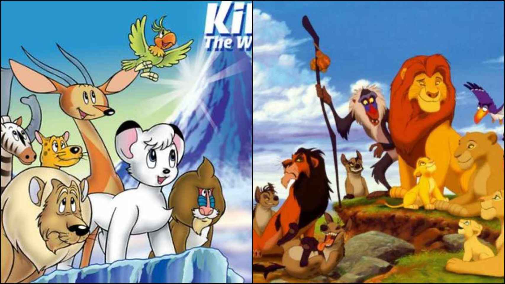 Imágenes de 'El emperador de la selva' y 'El Rey León' / TEZUKA PRODUCTIONS - THE WALT DISNEY COMPANY