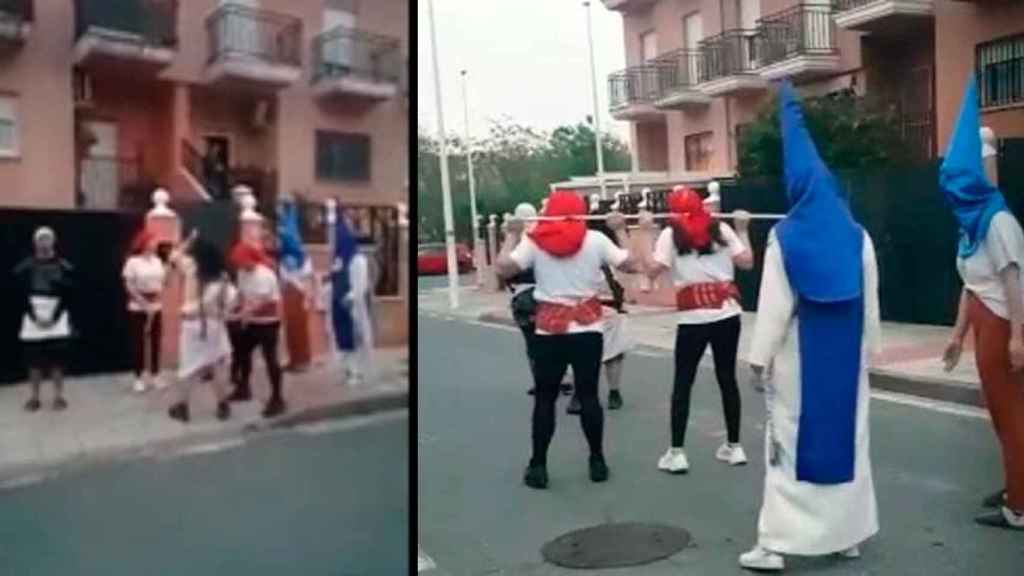 Imágenes de la procesión simulada en Mérida