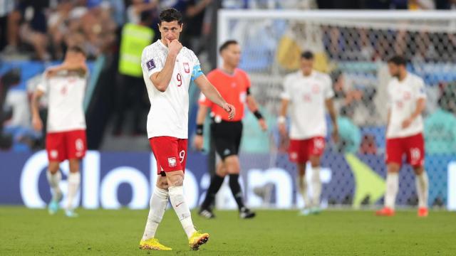 Lewandowski, preocupado tras un gol de Argentina / EFE