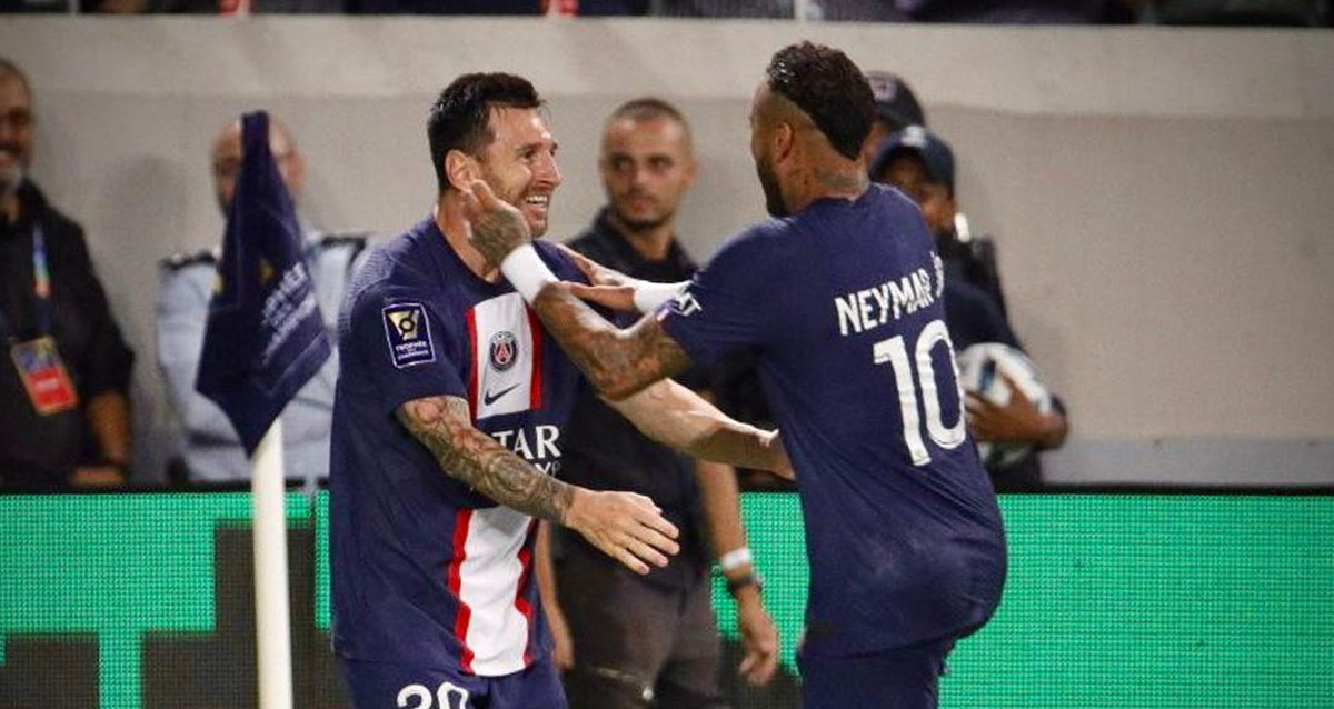 La celebración de Messi y Neymar, durante la final entre el PSG y Nantes / PSG