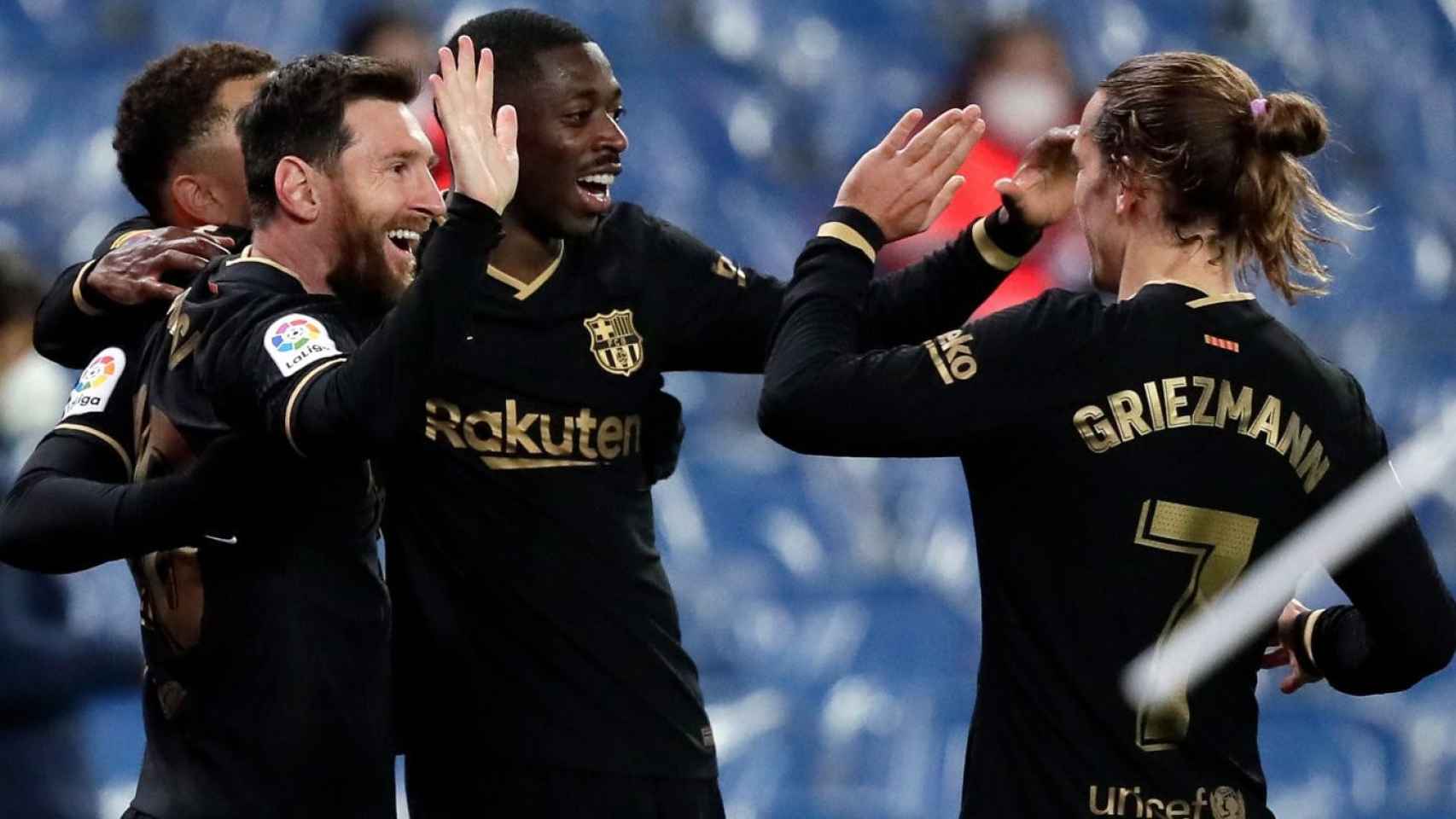 Los jugadores del Barça, celebrando un gol contra la Real Sociedad | EFE