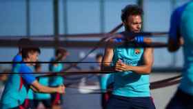 Martin Braithwaite, durante un entrenamiento en la actual pretemporada del Barça / FCB