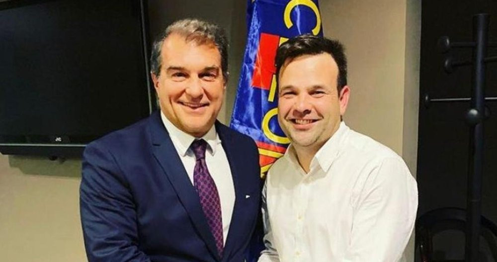 Joan Laporta con José Elías / EFE