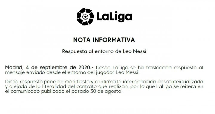 Comunicado de la Liga