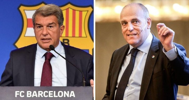 Joan Laporta y Javier Tebas en un fotomontaje / Culemanía