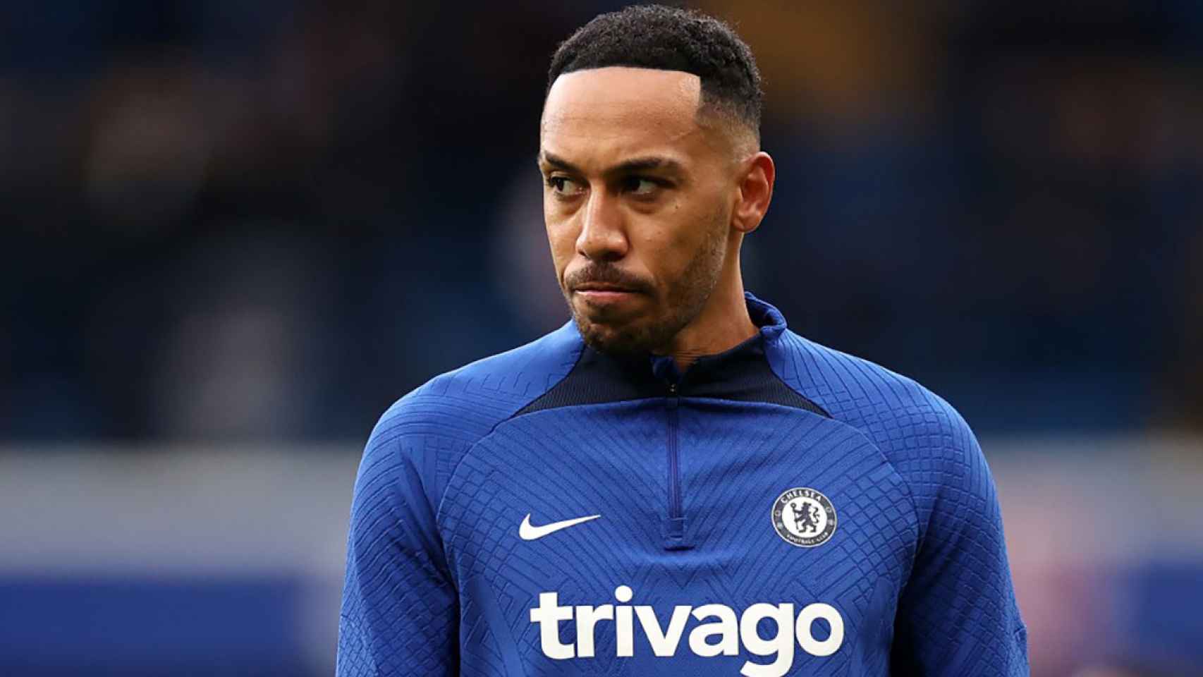 Pierre Emerick Aubameyang, durante un calentamiento con el Chelsea / REDES