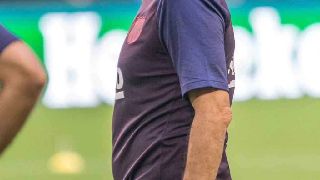 Ernesto Valverde en un entrenamiento del Barça EFE