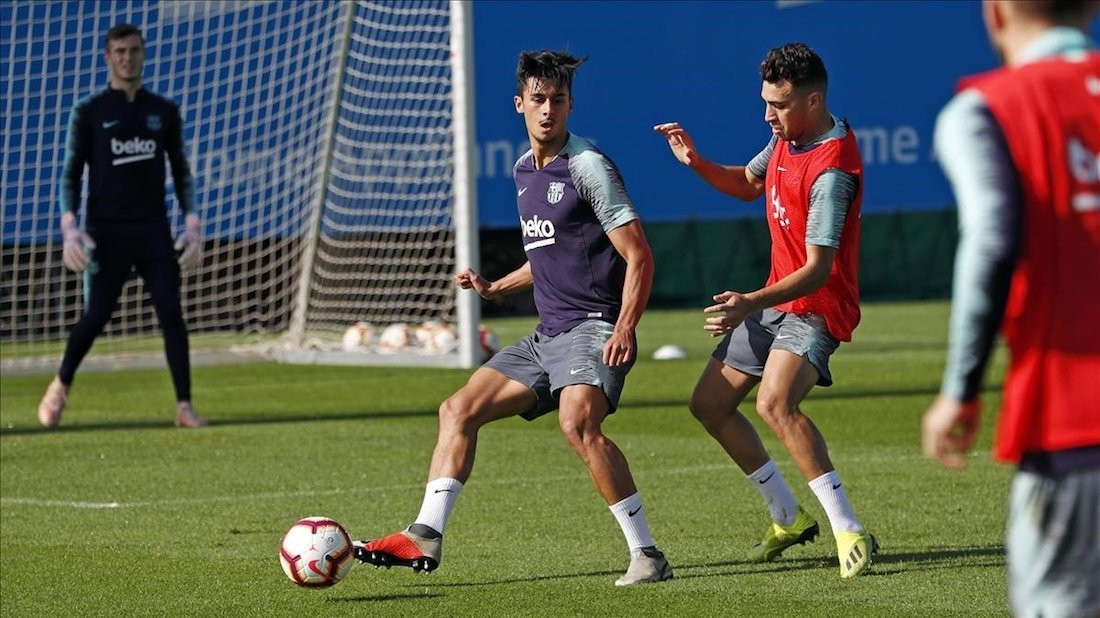 Una foto de archivo de Chumi durante un entrenamiento del Barça / FCB