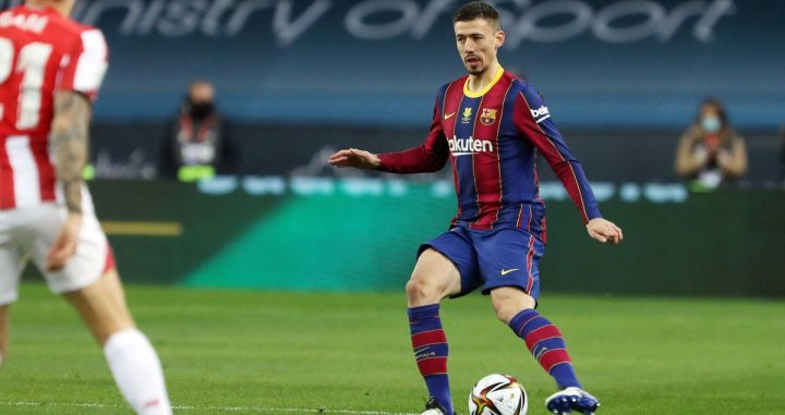 Lenglet ante el Athletic en la final de la Supercopa de España / FC BARCELONA