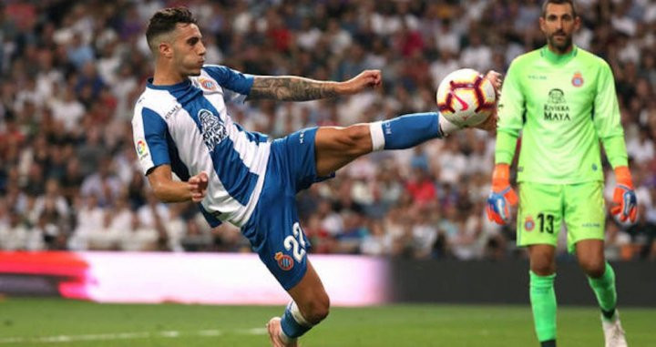 Una foto de Mario Hermoso durante un partido con el Espanyol / EFE