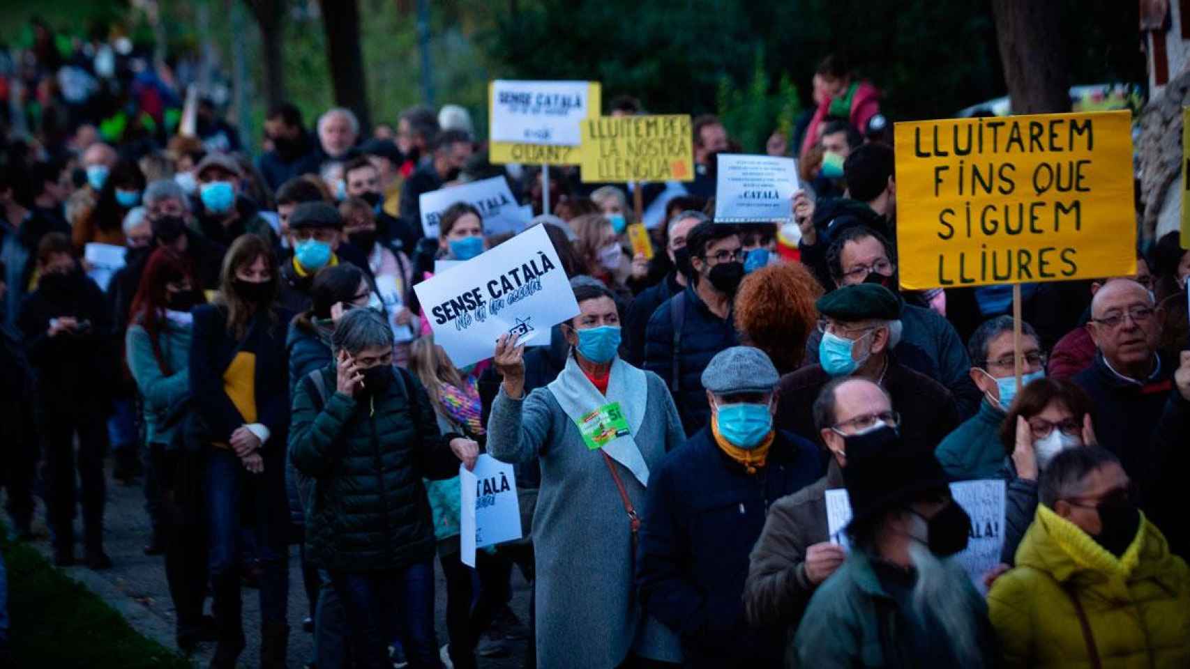 Imagen de una protesta en Canet de Mar por la educación monolingüe / EP