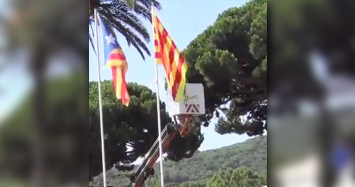 Imagen de una estelada gigante en Argentona (Barcelona) / CG