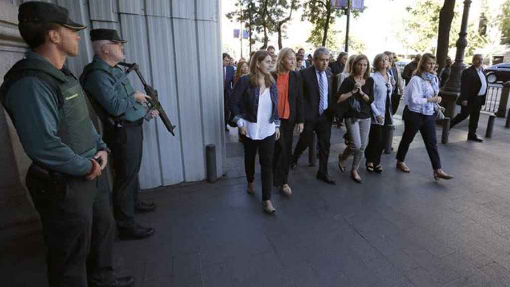 El exconsejero de Presidencia y actual portavoz de CDC en el Congreso, Francesc Homs, a su llegada al Tribunal Supremo / EFE