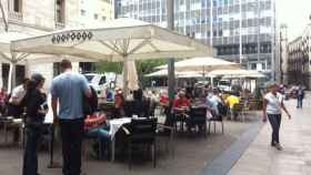 Terraza de un local en el Gotic de Barcelona