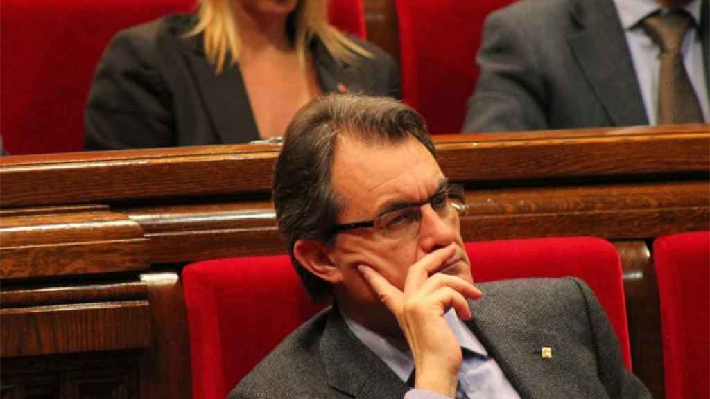 El presidente de la Generalidad, Artur Mas, en su escaño del Parlamento autonómico, en una imagen de archivo